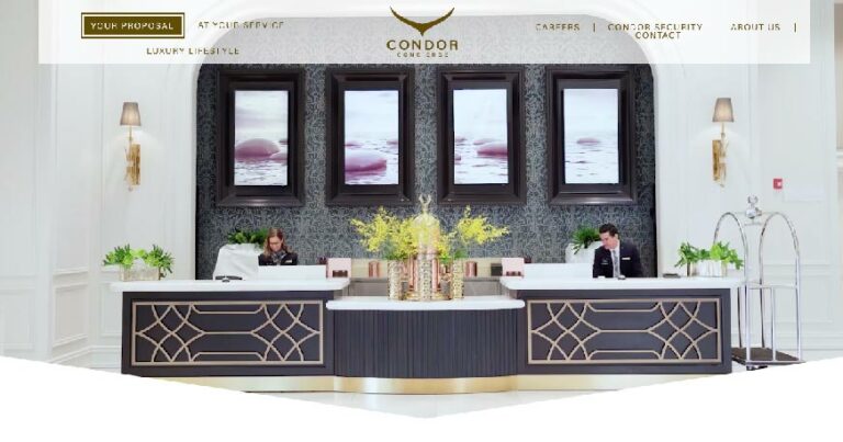 page d'accueil du site web de Condor concierge